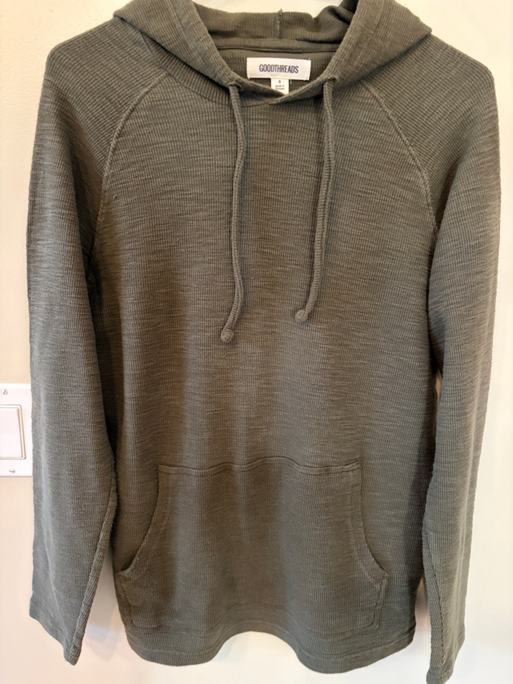 Goodthreads Men's Olive Knit Hooded Pullover